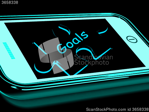 Image of Goals Smartphone Shows Aims Objectives And Targets