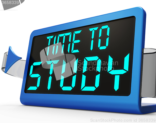 Image of Time To Study Message Showing Education And Studying