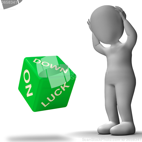 Image of Down On Luck Dice Means Failure And Losing