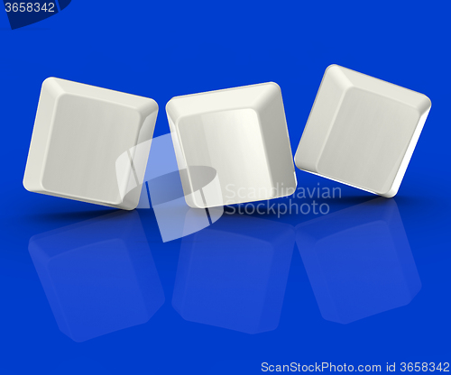 Image of Three Blank Tiles Show Background For 3 Letter Word