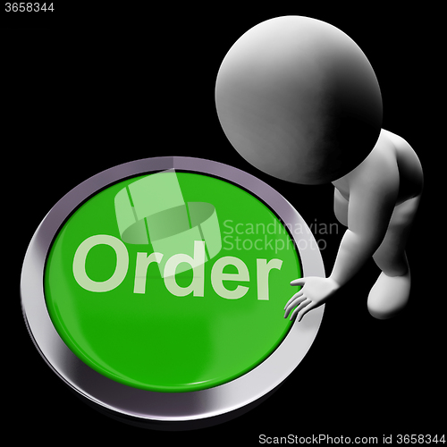 Image of Order Button Showing Buying Online In Web Stores