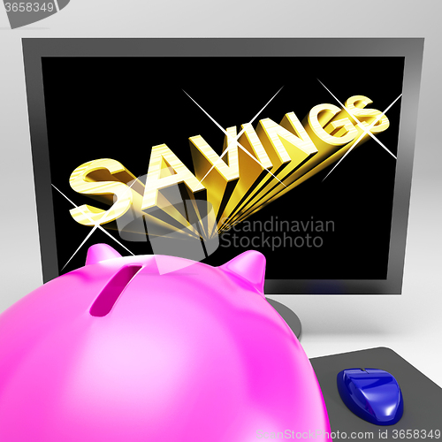 Image of Savings Screen Shows Growth Save And Invest
