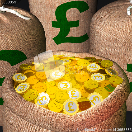 Image of Bag Of Coins Showing British Prosperity