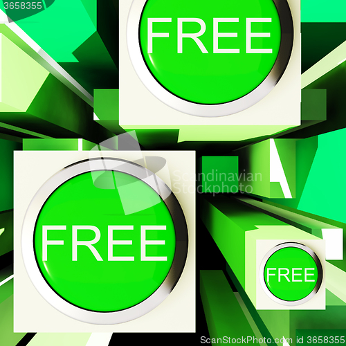 Image of Free Buttons On Cubes Showing Freebie Products