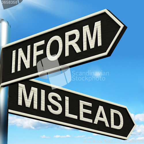 Image of Inform Mislead Signpost Means Let Know Or Misguide