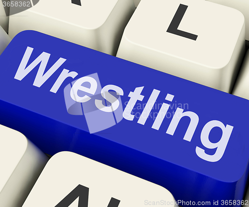 Image of Wrestling Key Shows Wrestler Fighting Or Grappling Online