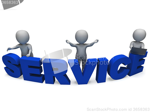 Image of Service Word Shows Assistance Or Helpdesk