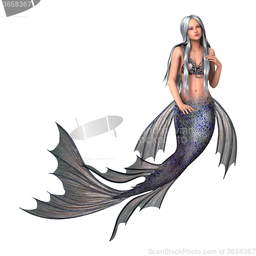 Image of Fantasy Mermaid on White