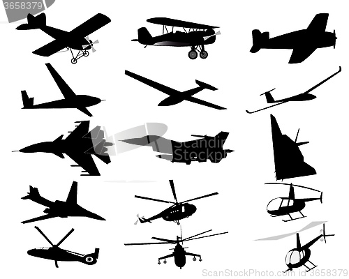 Image of airplanes helicopters