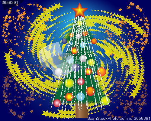 Image of Christmas tree and a star