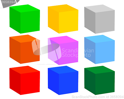 Image of nine cubes