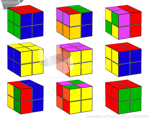 Image of cubes with different color