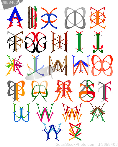 Image of illustration  emblems of letters