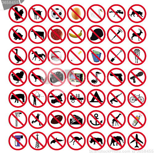 Image of prohibited signs