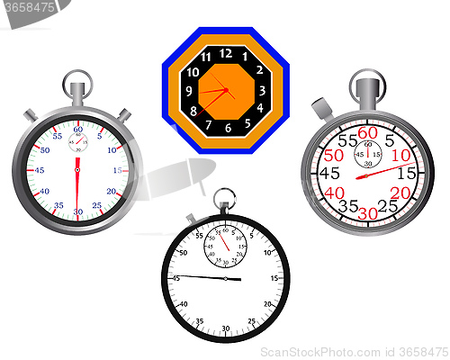 Image of stop watches and clocks