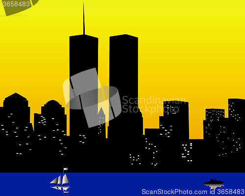 Image of the twin towers in the United States of America