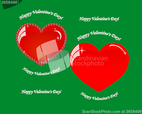 Image of two hearts on valentine's day