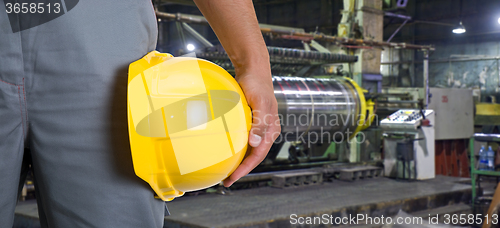 Image of Worker with safety helmet 
