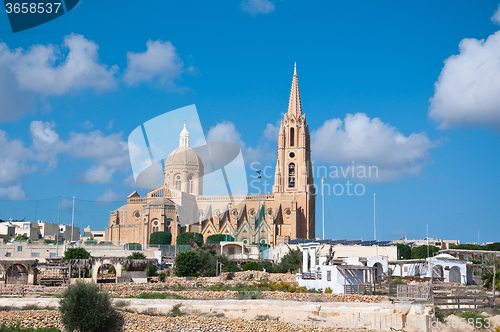 Image of Church of the town of Mgarr on the island of Gozo, Malta by ferr