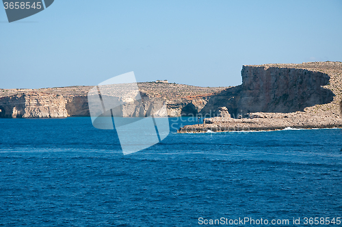 Image of Coast of the island of Gozo, Malta by ferry