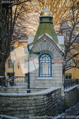 Image of Chapel in the Old Town of Tallinn winter day