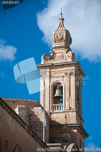 Image of Detail Belfry church Mdina , Malta.NEF
