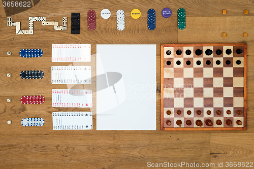 Image of Board game and gambling background with copy space