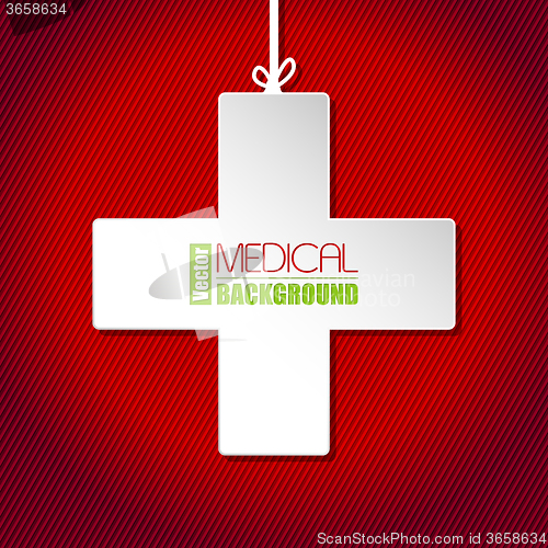 Image of Medical background with white cross 