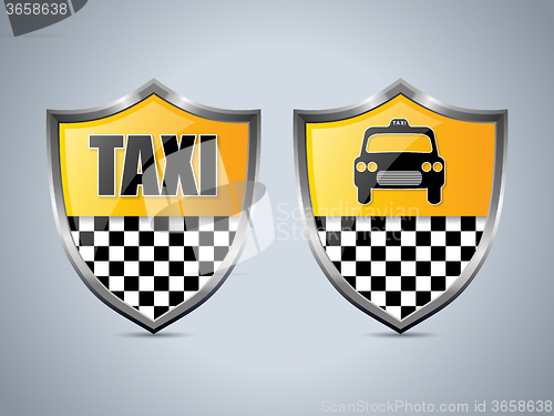 Image of Taxi shield badge design set