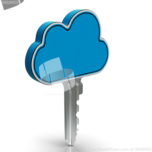 Image of Cloud Computing Key Shows Internet Security