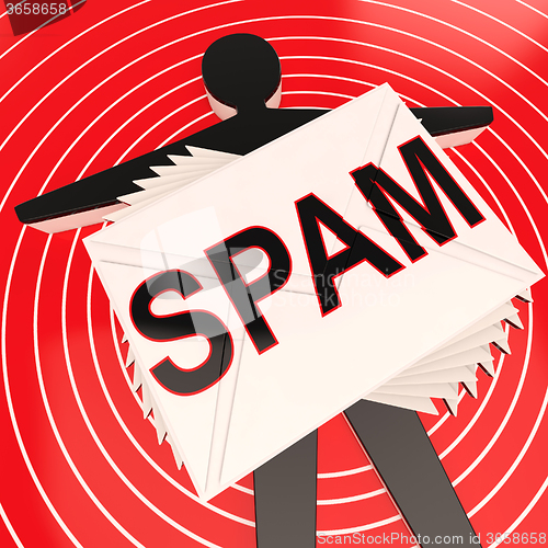 Image of Spam Target Shows Unwanted And Malicious Spamming