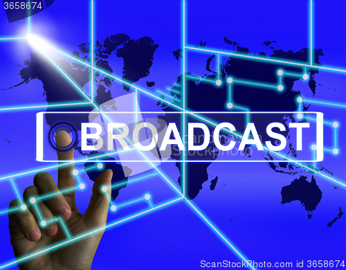 Image of Broadcast Screen Shows International Broadcasting and Transmissi