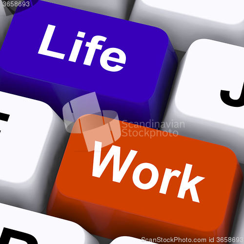 Image of Life Work Keys Show Balancing Job And Free Time