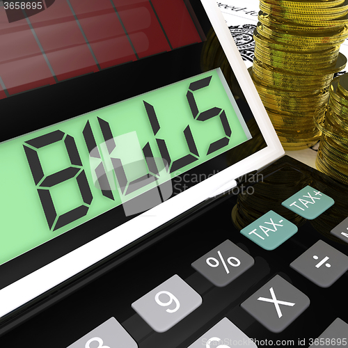 Image of Bills Calculator Means Invoices Payable And Owing