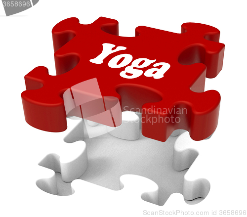 Image of Yoga Puzzle Shows Enlightenment Meditate Meditation And Relaxati