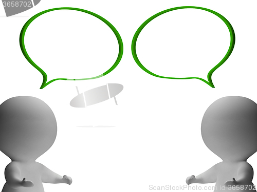 Image of Speech Bubbles And 3d Characters Showing Discussion And Gossip