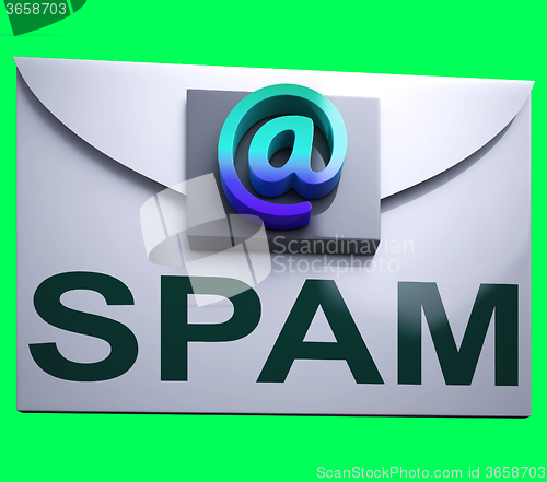 Image of Spam Envelope Shows Junk Mail Electronic Spamming