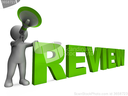 Image of Review Character Shows Assessing Evaluating Evaluate And Reviews