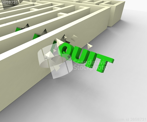 Image of Quit Word Shows Giving Up Or Resigning