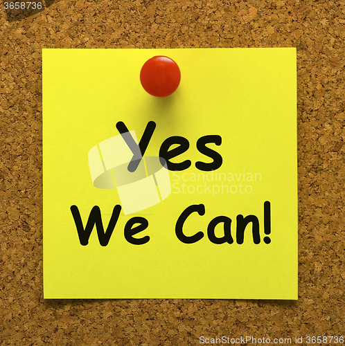 Image of Yes We Can Note Means Don\'t Give Up