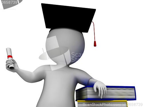 Image of Student With Diploma Shows Graduation