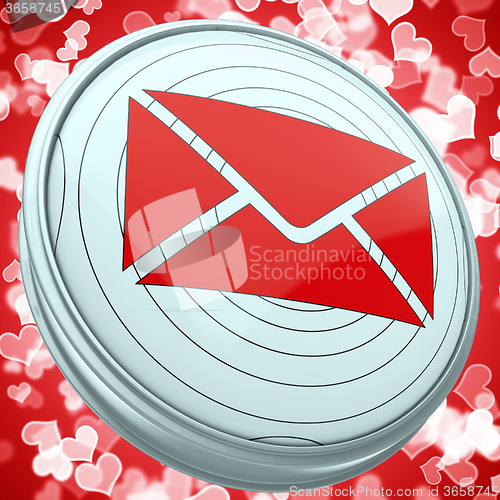 Image of Email Envelope Shows World Contact Message Icon