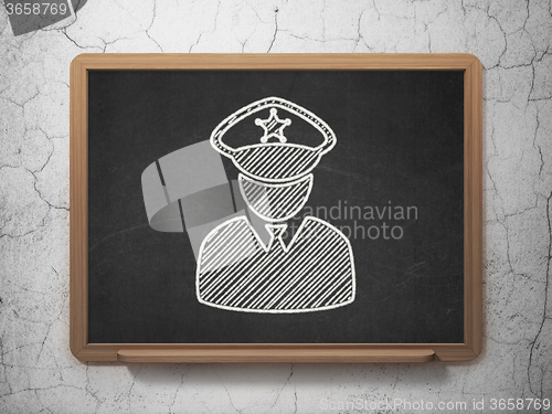 Image of Law concept: Police on chalkboard background