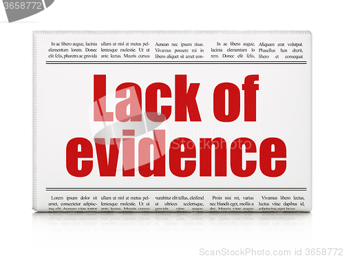 Image of Law concept: newspaper headline Lack Of Evidence