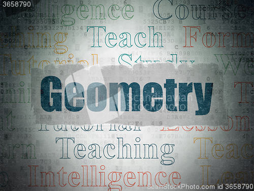 Image of Studying concept: Geometry on Digital Paper background