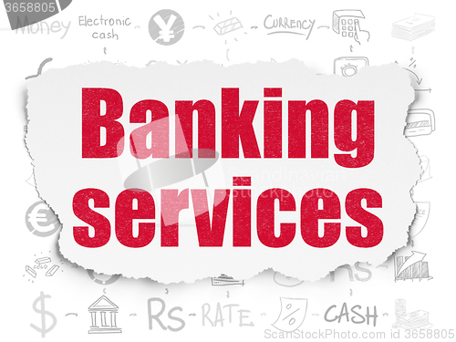 Image of Banking concept: Banking Services on Torn Paper background