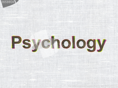 Image of Health concept: Psychology on fabric texture background