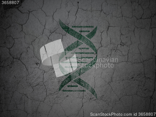 Image of Medicine concept: DNA on grunge wall background