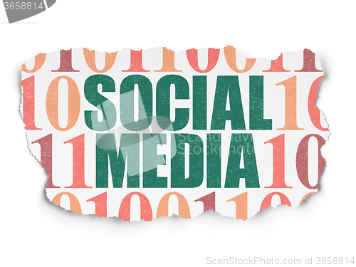 Image of Social media concept: Social Media on Torn Paper background