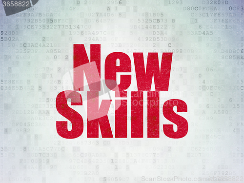 Image of Learning concept: New Skills on Digital Paper background